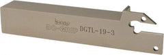 Iscar - 0.118" Min Groove Width, 4-1/2" OAL, Left Hand Indexable Grooving Cutoff Toolholder - 3/4" Shank Height x 3/4" Shank Width, DG. 1../DG. 3.. Insert Style, DGT Toolholder Style, Series Do Grip - Caliber Tooling