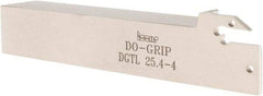 Iscar - External Thread, 1" Max Depth of Cut, 0.157" Min Groove Width, 6" OAL, Left Hand Indexable Grooving Cutoff Toolholder - 1" Shank Height x 1" Shank Width, DG.. Insert Style, DGT Toolholder Style, Series Do-Grip - Caliber Tooling