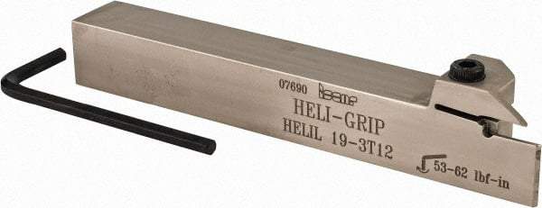 Iscar - HELI, External, Left Hand, 0.47" Max Depth of Cut, 0.118 to 1/8" Groove Width, Indexable Grooving Tool Holder - 3/4" Shank Height, 3/4" Shank Width, 5-1/2" OAL - Caliber Tooling