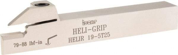 Iscar - HELI, External, Right Hand, 0.197" Max Groove Width, Indexable Grooving Tool Holder - DG.. 5003, GRIP 5.. Insert Compatibility, 3/4" Shank Height, 3/4" Shank Width, 5-1/2" OAL - Caliber Tooling