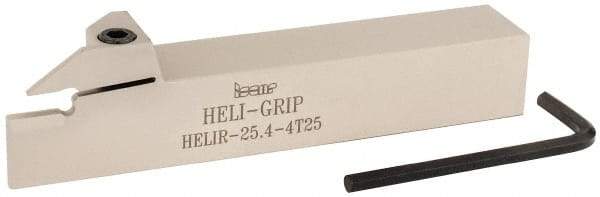 Iscar - External, Right Hand, HELI, 0.157" Min Groove Width, 0.187" Max Groove Width, Indexable Grooving Toolholder - 1" Shank Height, 1" Shank Height, 6" OAL, Through Coolant - Caliber Tooling