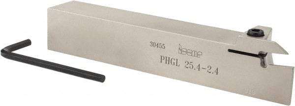 Iscar - PHG, External, Left Hand, 0.67" Max Depth of Cut, 3/32 to 1/8" Groove Width, Indexable Grooving Tool Holder - GDMW 2.4 Insert Compatibility, 1" Shank Height, 1" Shank Width, 6" OAL - Caliber Tooling