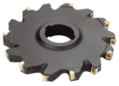 Iscar - Arbor Hole Connection, 0.31" Cutting Width, 0.68" Depth of Cut, 3" Cutter Diam, 1" Hole Diam, 12 Tooth Indexable Slotting Cutter - SDN Toolholder, X/QOMT 060204-HQ Insert - Caliber Tooling