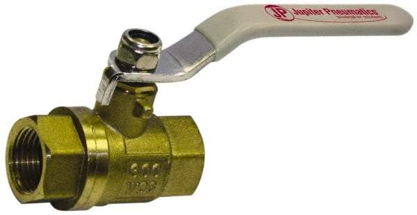 Value Collection - 4" Pipe, Full Port, Brass Full Port Ball Valve - Inline - Two Way Flow, FNPT x FNPT Ends, Lever Handle, 400 WOG, 150 WSP - Caliber Tooling