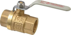 Value Collection - 1" Pipe, Full Port, Brass UL Listed Ball Valve - Inline - Two Way Flow, FNPT x FNPT Ends, Lever Handle, 600 WOG, 150 WSP - Caliber Tooling