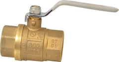 Value Collection - 1-1/4" Pipe, Full Port, Brass UL Listed Ball Valve - Inline - Two Way Flow, FNPT x FNPT Ends, Lever Handle, 600 WOG, 150 WSP - Caliber Tooling