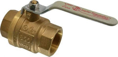 Value Collection - 1-1/2" Pipe, Full Port, Brass UL Listed Ball Valve - Inline - Two Way Flow, FNPT x FNPT Ends, Lever Handle, 600 WOG, 150 WSP - Caliber Tooling