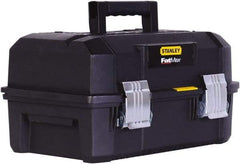 Stanley - 3 Compartment 2 Drawer Tool Box - 17-29/32" Wide x 12-7/64" Deep x 9-13/64" High, Structural Foam, Black - Caliber Tooling