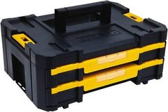 DeWALT - 2 Compartment 2 Drawer Tool Case - 12-1/4" Wide x 6-3/8" Deep x 6-29/32" High, Structural Foam, Black/Yellow - Caliber Tooling