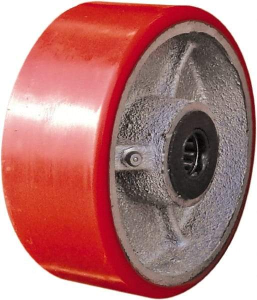 Value Collection - 5 Inch Diameter x 2 Inch Wide, Polyurethane on Iron Caster Wheel - 1,000 Lb. Capacity, 3/4 Inch Axle Diameter, Roller Bearing - Caliber Tooling