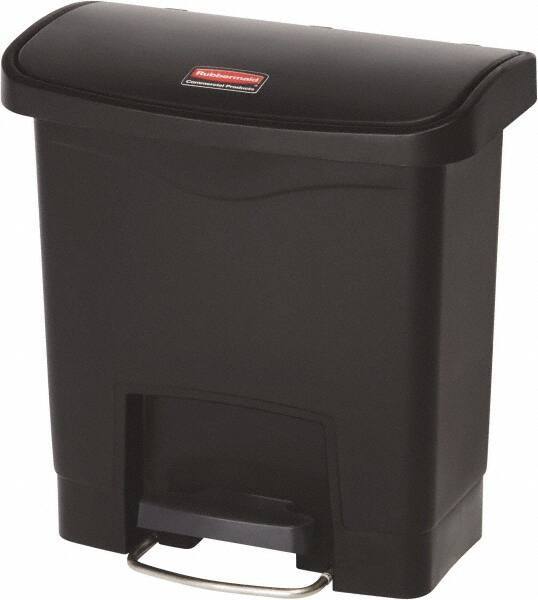 Rubbermaid - 4 Gal Rectangle Unlabeled Trash Can - 15.7" High x 14-7/8" Long, Black, Resin - Caliber Tooling