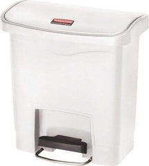 Rubbermaid - 4 Gal Rectangle Unlabeled Trash Can - 15.7" High x 14-7/8" Long, White, Resin - Caliber Tooling