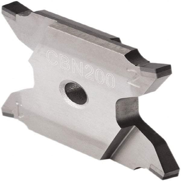 Seco - 2503015X4GKR Grade CBN200, 0.08" Cutting Width PCBN Grooving Insert - 0.256" Max Depth of Cut, Right Hand, 0.15mm Corner Radius - Caliber Tooling