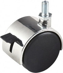 ECONOCO - 2" Diam Stem Mount Dual Swivel Caster - Plastic, 70 Lb Capacity, 5/16 x 5/8" Threaded Stem - Caliber Tooling