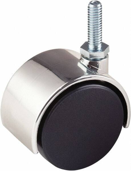 ECONOCO - 2" Diam Stem Mount Dual Swivel Caster - Plastic, 70 Lb Capacity, 5/16 x 1" Threaded Stem - Caliber Tooling