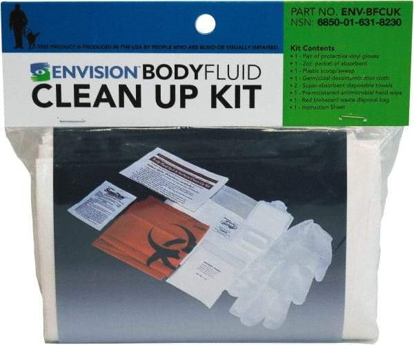 Ability One - 9 Piece, 1 Person, Body Fluid Clean-Up First Aid Kit - Plastic Bag - Caliber Tooling