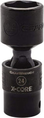 GearWrench - 1/2" Drive 16mm Standard Universal Impact Socket - 6 Points, 3-5/91" OAL - Caliber Tooling