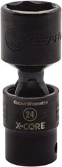 GearWrench - 1/2" Drive 17mm Standard Universal Impact Socket - 6 Points, 3-5/91" OAL - Caliber Tooling