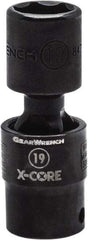 GearWrench - 1/2" Drive 19mm Standard Universal Impact Socket - 6 Points, 3-3/32" OAL - Caliber Tooling