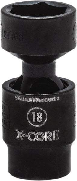 GearWrench - 3/8" Drive 12mm Standard Universal Impact Socket - 6 Points, 2-2/11" OAL - Caliber Tooling