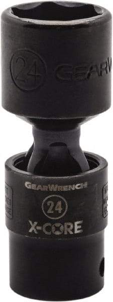 GearWrench - 1/2" Drive 22mm Standard Universal Impact Socket - 6 Points, 3-8/51" OAL - Caliber Tooling