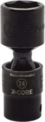 GearWrench - 1/2" Drive 22mm Standard Universal Impact Socket - 6 Points, 3-8/51" OAL - Caliber Tooling