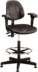 Bevco - 21 to 31" High Adjustable Chair - 27" Wide x 27" Deep, Polyurethane Seat, Black - Caliber Tooling