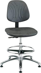 Bevco - 20-1/2 to 30-1/2" High Adjustable Chair - 27" Wide x 27" Deep, Polyurethane Seat, Black - Caliber Tooling