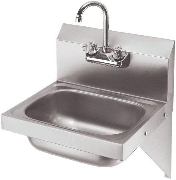 Krowne - 10" Long x 14" Wide Inside, 1 Compartment, Grade 304 Stainless Steel Hand Sink with Side Support - 20 Gauge, 20" Long x 16" Wide x 15" High Outside, 6" Deep - Caliber Tooling