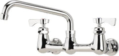 Krowne - Wall Mount, Low Arc Service Sink Faucet - Two Handle, Color Coded, Blade Handle, Swing Spout and Nozzle, No Drain - Caliber Tooling