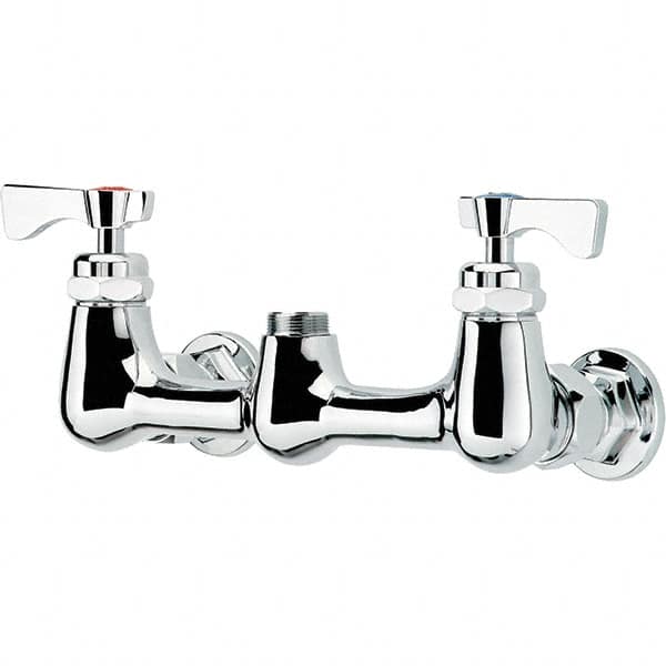 Krowne - Wall Mount, Spoutless Faucet Body Only - Two Handle, Color Coded, Blade Handle, Spoutless, No Drain - Caliber Tooling