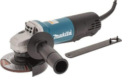 Makita - 4-1/2" Wheel Diam, 10,000 RPM, Corded Angle & Disc Grinder - 5/8-11 Spindle, 120 Volts, 7.5 Amps, Side Exhaust - Caliber Tooling