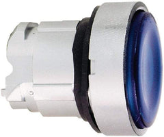 Schneider Electric - 22mm Mount Hole, Flush, Pushbutton Switch Only - Round, Blue Pushbutton, Nonilluminated, Momentary (MO) - Caliber Tooling