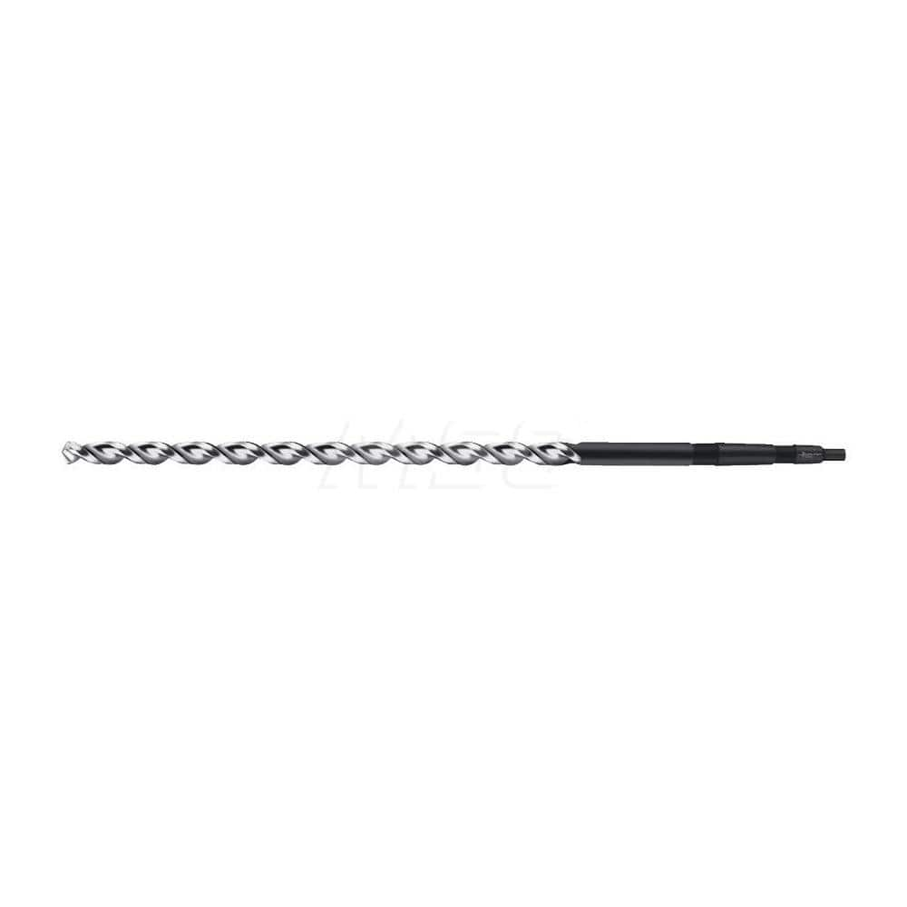 Taper Shank Drill Bit: 0.5709″ Dia, 2MT, 130 °, High Speed Steel Bright/Uncoated & Oxide, 10.8268″ Flute Length, 16.7323″ OAL, UFL Point, Parabolic Flute