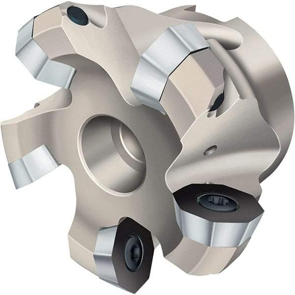 Walter - 125mm Cut Diam, 40mm Arbor Hole, 8mm Max Depth of Cut, Indexable Chamfer & Angle Face Mill - 7 Inserts, OD . . 0504 . . Insert, Right Hand Cut, 7 Flutes, Through Coolant, Series Xtra-tec - Caliber Tooling