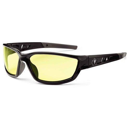 Kvasir Yellow Lens Black Safety Glasses - Caliber Tooling