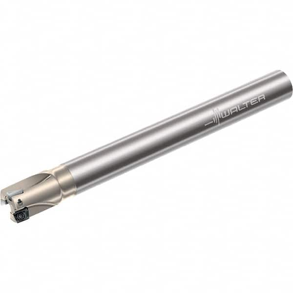 Walter - 10mm Cut Diam, 8mm Max Depth of Cut, 16mm Shank Diam, 160mm OAL, Indexable Square Shoulder End Mill - Multiple Insert Styles, Cylindrical Shank, 90° Lead Angle, Through Coolant, Series Xtra-tec - Caliber Tooling