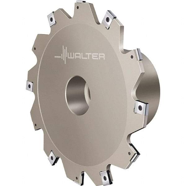 Walter - Shell Mount Connection, 0.1575" Cutting Width, 0.6299" Depth of Cut, 80mm Cutter Diam, 0.8661" Hole Diam, 4 Tooth Indexable Slotting Cutter - F4053.BN Toolholder, LN.X 070204 Insert, Right Hand Cutting Direction - Caliber Tooling