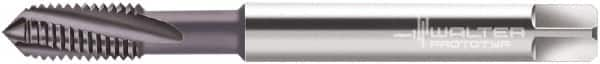 Walter-Prototyp - M10x1.50 Metric 3 Flute 6HX Modified Bottoming Spiral Flute Tap - Powdered Metal, AlCrN Finish, 100mm OAL, Right Hand Flute, Right Hand Thread, Series 2041663 - Caliber Tooling