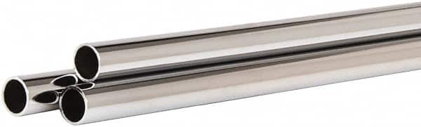 ECONOCO - 48" Max Width Round Tubing Closet Rod - 1.062" Diam, Chrome Finish - Caliber Tooling