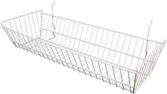 ECONOCO - 10" Deep, Rectangular Steel Peg Board/Slatwall Basket - 24" Wide x 5" High - Caliber Tooling