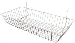 ECONOCO - 12" Deep, Rectangular Steel Peg Board/Slatwall Basket - 24" Wide x 4" High - Caliber Tooling