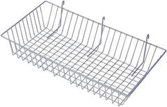 ECONOCO - 12" Deep, Rectangular Steel Peg Board/Slatwall Basket - 24" Wide x 4" High - Caliber Tooling