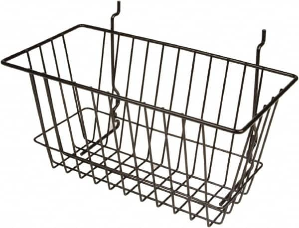 ECONOCO - 6" Deep, Rectangular Steel Peg Board/Slatwall Basket - 12" Wide x 6" High - Caliber Tooling