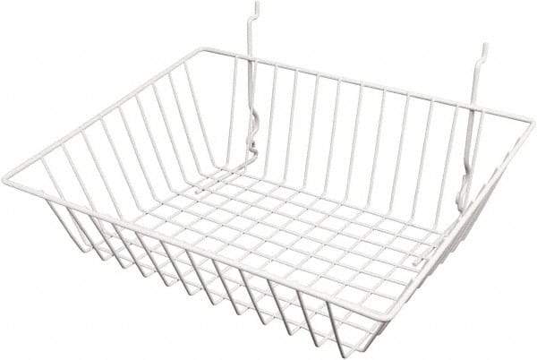 ECONOCO - 12" Deep, Rectangular Steel Peg Board/Slatwall Basket - 15" Wide x 5" High - Caliber Tooling