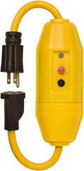 Tower - 1 Outlet, 125 Volt, 15 Amp Rating, 4 to 6mA Max Surge, Plug In, Manual, Commercial, Industrial GFCI - 1-1/2 Ft. Long Cord, 5-15P and R NEMA Configuration, Polycarbonate Housing - Caliber Tooling