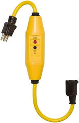 Tower - 1 Outlet, 125 Volt, 15 Amp Rating, 4 to 6mA Max Surge, Plug In, Automatic, Commercial, Industrial GFCI - 1-1/2 Ft. Long Cord, 5-15P and R NEMA Configuration, Polycarbonate Housing - Caliber Tooling