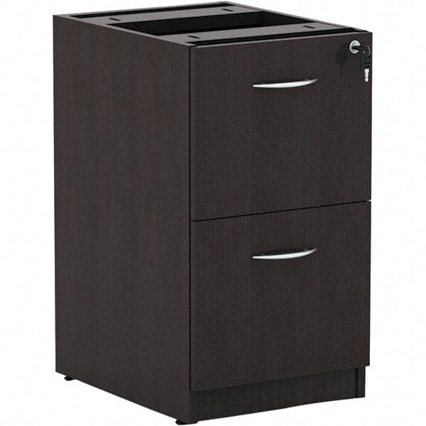 ALERA - 15" Wide x 28-1/2" High x 20-1/2" Deep, 2 Drawer Pedestal - Woodgrain Laminate, Espresso - Caliber Tooling