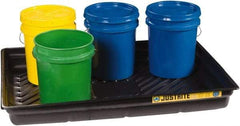 Justrite - 29 Gallon Capacity, 33 Inch Long x 47 Inch Wide, Polyurethane Spill Tray - 33 Inch Diameter, 5-1/2 Inch High, Black - Caliber Tooling