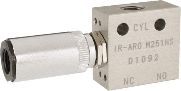 ARO/Ingersoll-Rand - 1/8" Inlet x 1/8" Outlet, Pilot Actuator, Spring Return, 2 Position, Body Ported Solenoid Air Valve - 0.25 CV, 3 Way, 140 psi, 122° Max Temp, 15° Min Temp - Caliber Tooling